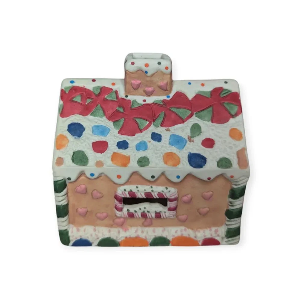 SCC Gingerbread House with Candle Holder Chandelle Porcelain Vintage Christmas